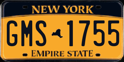 NY license plate GMS1755