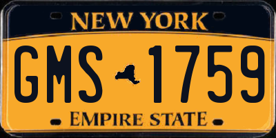 NY license plate GMS1759