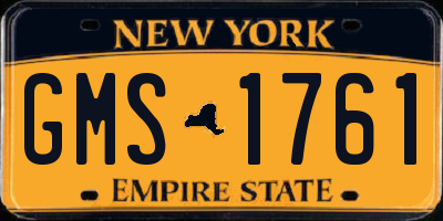 NY license plate GMS1761