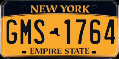 NY license plate GMS1764