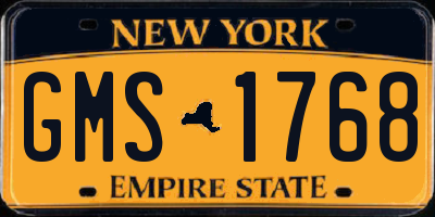 NY license plate GMS1768