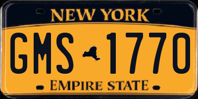 NY license plate GMS1770