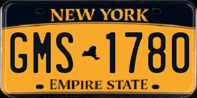 NY license plate GMS1780