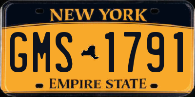 NY license plate GMS1791