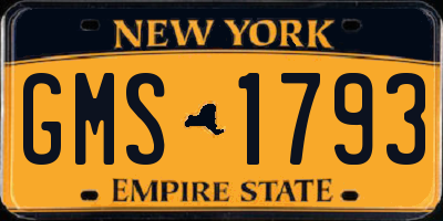 NY license plate GMS1793