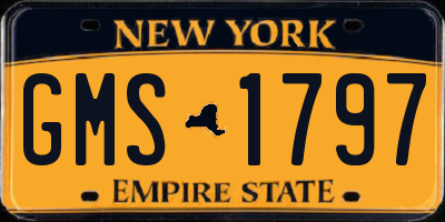 NY license plate GMS1797