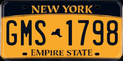 NY license plate GMS1798