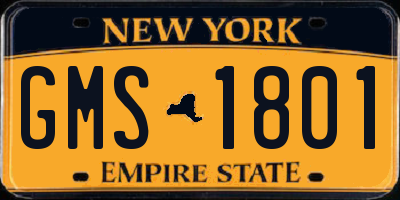 NY license plate GMS1801
