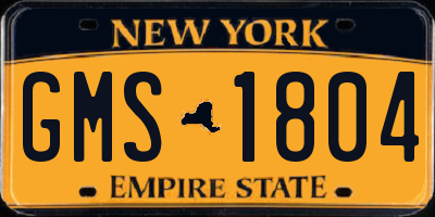 NY license plate GMS1804