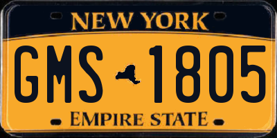 NY license plate GMS1805