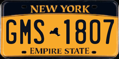 NY license plate GMS1807