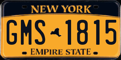 NY license plate GMS1815