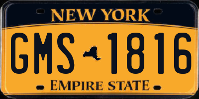 NY license plate GMS1816