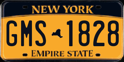 NY license plate GMS1828