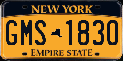 NY license plate GMS1830