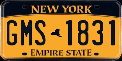 NY license plate GMS1831