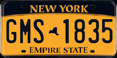 NY license plate GMS1835