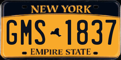 NY license plate GMS1837