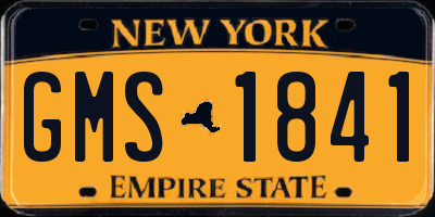 NY license plate GMS1841