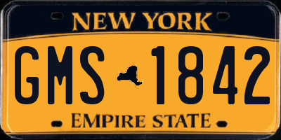 NY license plate GMS1842