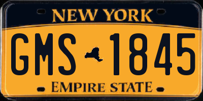 NY license plate GMS1845