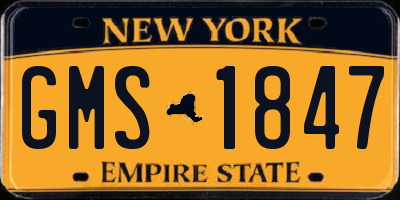 NY license plate GMS1847
