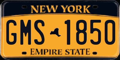NY license plate GMS1850