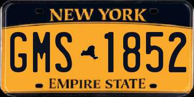NY license plate GMS1852