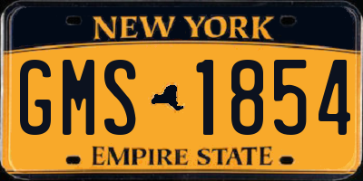 NY license plate GMS1854