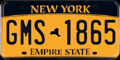 NY license plate GMS1865