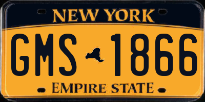 NY license plate GMS1866