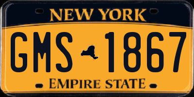 NY license plate GMS1867