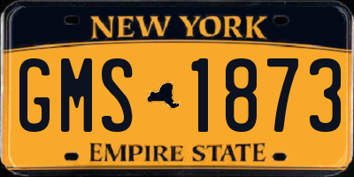 NY license plate GMS1873