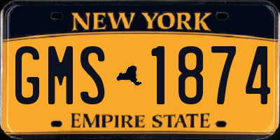 NY license plate GMS1874