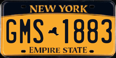NY license plate GMS1883