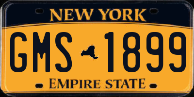 NY license plate GMS1899