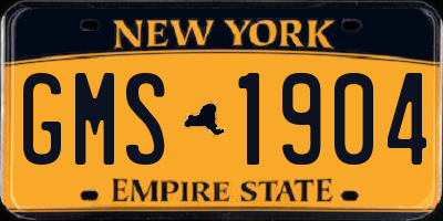 NY license plate GMS1904