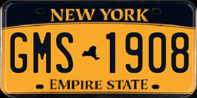 NY license plate GMS1908