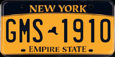 NY license plate GMS1910