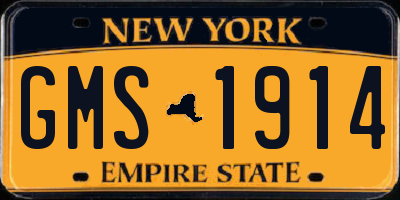 NY license plate GMS1914
