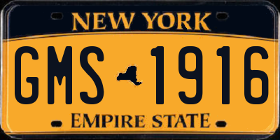 NY license plate GMS1916