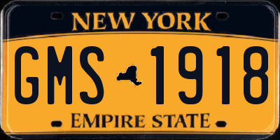 NY license plate GMS1918