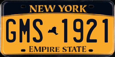 NY license plate GMS1921