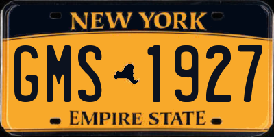 NY license plate GMS1927