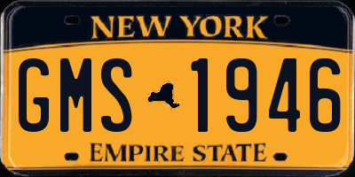 NY license plate GMS1946