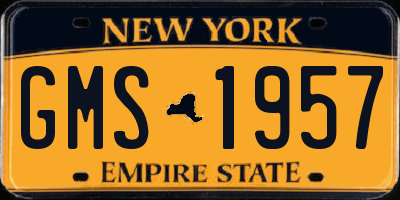 NY license plate GMS1957
