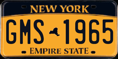 NY license plate GMS1965
