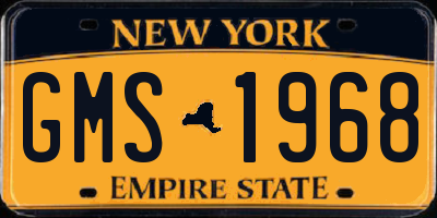 NY license plate GMS1968