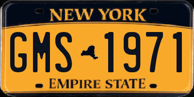 NY license plate GMS1971