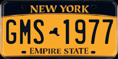 NY license plate GMS1977